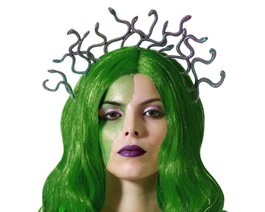 Diadema con serpientes multicolor estilo Medusa mujer adulta