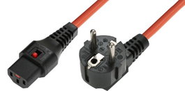 MicroConnect Cordon d'alimentation Schuko CEE 7/7 mâle coudé C13 IEC Lock noir 3 m