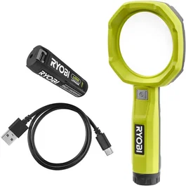Ryobi Loupe éclairée 4V USB Lithium x3 LED RML4-120G avec batterie 2Ah et chargeur