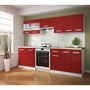Ultra Meuble bas de cuisine ULTRA L 40 x P 47 x H 82 cm - Rouge mat mélaminé avec tiroir, porte et plan de travail inclus