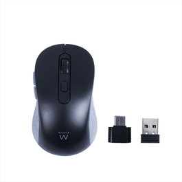 Ewent EW3204 Souris sans fil optique 1600 DPI 6 boutons noir et gris