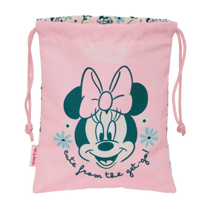 SAFTA Sac à goûter Disney Minnie Mouse Minty avec cordon de serrage - 20x25 cm SAFTA Sac à goûter Disney Minnie Mouse Minty avec cordon de serrage - 20x25 cm