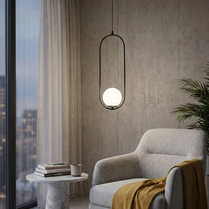 D By M.Red Suspension Lustre D Bicolore Noir et Blanc