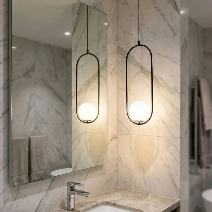 D By M.Red Suspension Lustre D Bicolore Noir et Blanc