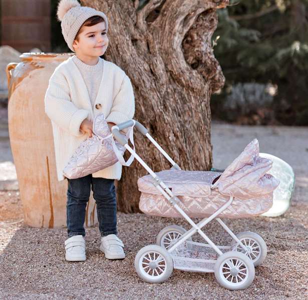 Muñecas Arias - Poussette Fantasy avec capote et sac de transport - 37x56x56 cm, Hauteur guidon : 55 cm, Pour enfant à partir de 3 ans