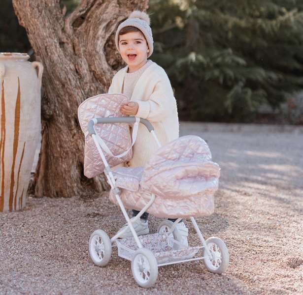 Muñecas Arias - Poussette Fantasy avec capote et sac de transport - 37x56x56 cm, Hauteur guidon : 55 cm, Pour enfant à partir de 3 ans