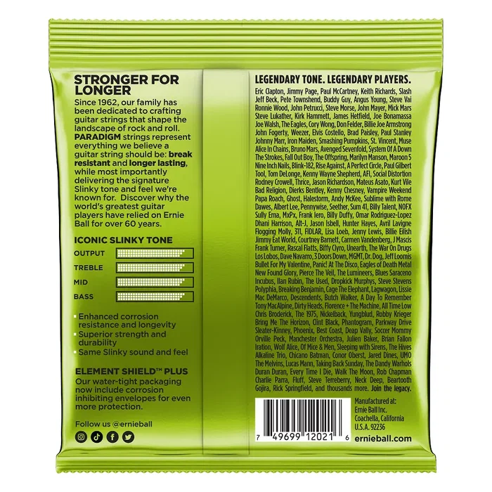 ERNIE BALL Jeu de cordes électrique Paradigm Slinky 10-46