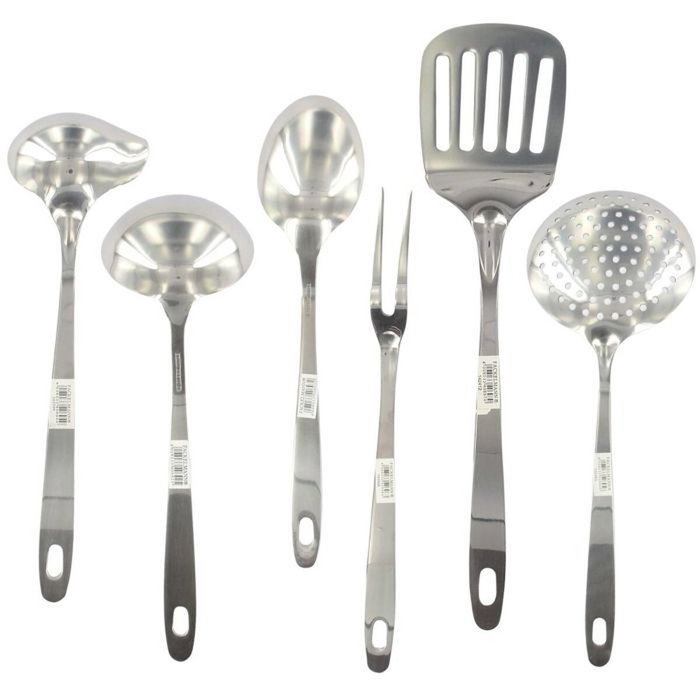 Fackelmann Ensemble d'ustensiles de cuisine Oxford, 6 pièces, Inox