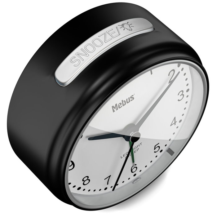 Mebus 25806 Réveil Quartz Analogique Noir