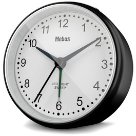 Mebus 25806 Réveil Quartz Analogique Noir