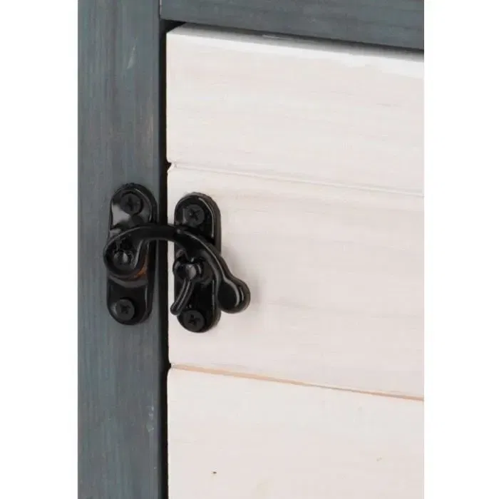 Kerbl Maison de toilette pour chat IDA - Bac à litière avec tiroir de rangement - 58 x 45 x 60 cm, entrée 10,5 cm - Blanc et bleu