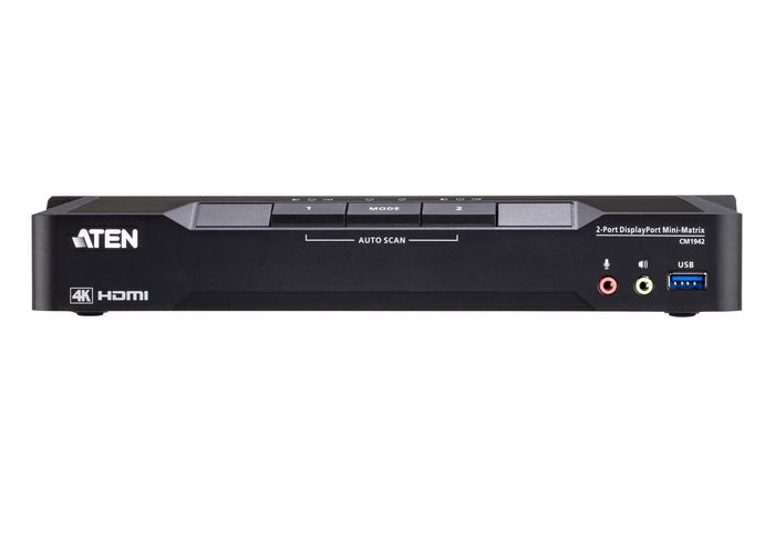 Aten KVM Switch Mini-Matrix 2 Ports DisplayPort Dual Display 4K avec Support Périphérique USB - Commutateur PC