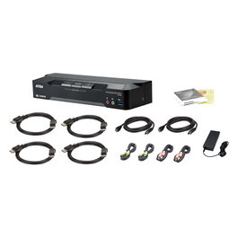 Aten KVM Switch Mini-Matrix 2 Ports DisplayPort Dual Display 4K avec Support Périphérique USB - Commutateur PC