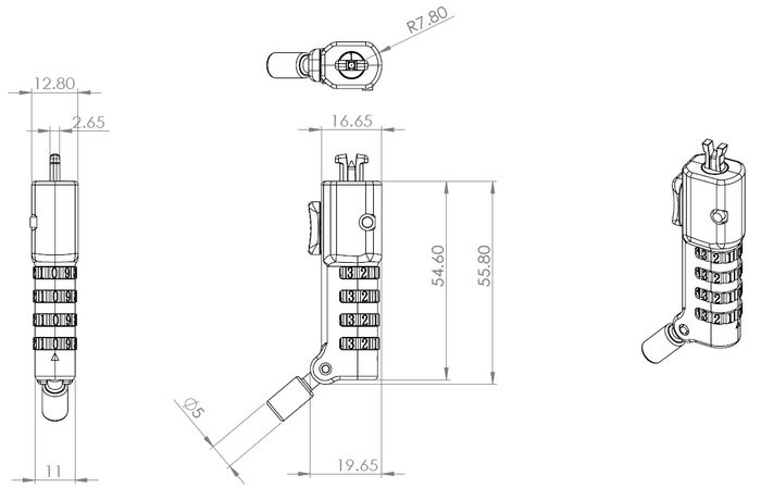 eSTUFF Câble antivol à combinaison mince pour fente Wedge eSTUFF Câble antivol à combinaison mince pour fente Wedge