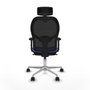 Piqueras y Crespo Chaise de Bureau avec Appui-tête 2D086N2 Bleu clair
