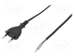 PLASTROL Câble d'alimentation H03VVH2-F OMY 2x0,5mm2 avec prise CEE 7/16 (C)