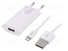 GOOBAY Chargeur USB blanc pour iPhone et iPad avec Apple Lightning
