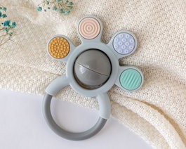 KioKids Mordeur Hochet en Silicone Gris