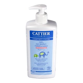Cattier Gel Douche et Shampoing Bébé – Lavant Corps et Cheveux 500ml – Sans Savon, Peaux Sensibles