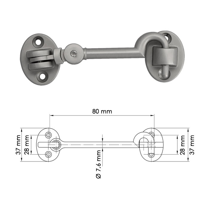 WOLFPACK LINEA PROFESIONAL Aldabilla Multiusos Renforcée 100 mm Laiton Nickelé Mat