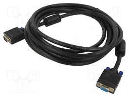DELOCK Câble VGA D-Sub 15pin, 5m, Noir