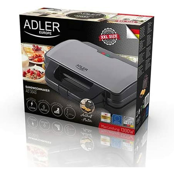 Adler AD 3043 Machine à sandwich Noir Multicouleur 1300 W