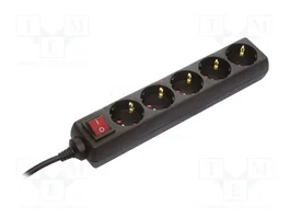 AS SCHWABE Rallonge réseau H05VV-F 5 prises, 1,4m
