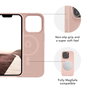 dbramante1928 Monaco - Coque silicone protectrice avec MagSafe pour iPhone 14 Pro Max - Compatible charge sans fil, protection renforcée et finition douce - Rose sable