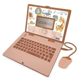 Lexibook Ordinateur Éducatif Portable Bilingue Français/Anglais - 124 Activités Apprentissage, Écran 5,1 x 9,7 cm, Souris et Clavier Enfants (Animaux)