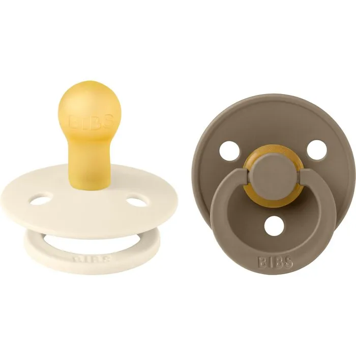 Bibs Sucette bébé Ivory Dark Oak Taille 1 - Pack de 2 avec embout rond Bibs Sucette bébé Ivory Dark Oak Taille 1 - Pack de 2 avec embout rond