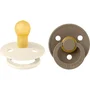 Bibs Sucette bébé Ivory Dark Oak Taille 1 - Pack de 2 avec embout rond