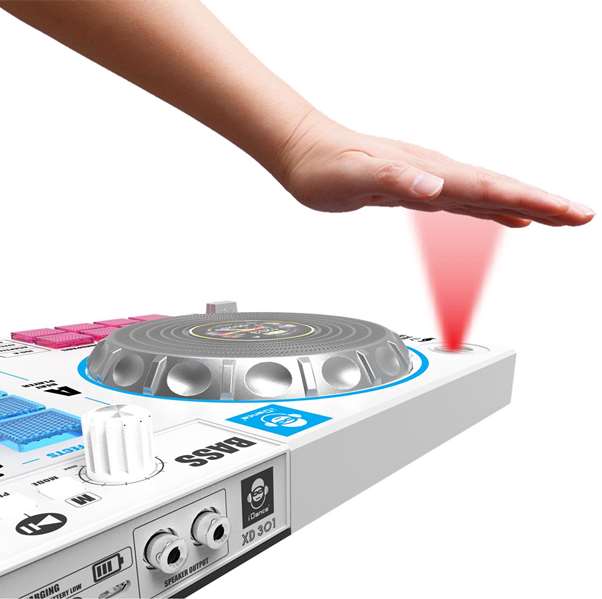 iDance - Table de mixage DJ avec karaoke et 2 haut-parleurs - Blanc - 52,2 x 25,8 x 5 cm