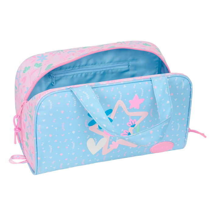Nécessaire de Voyage BlackFit8 Smile Rose Bleu clair 31 x 14 x 19 cm
