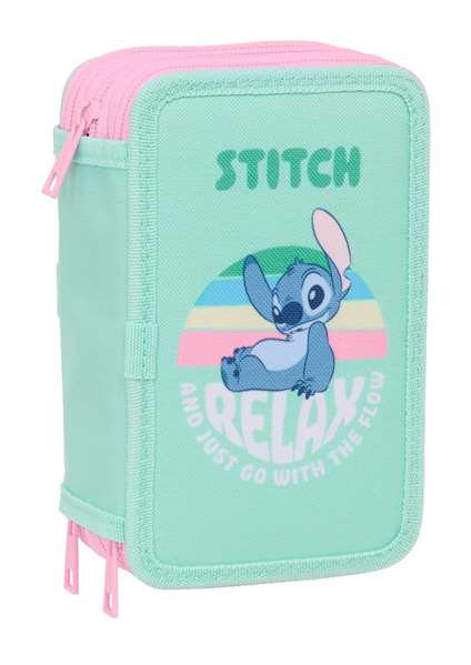Safta Plumier triple avec 37 pièces Stitch - Dimensions 12,5 x 19,5 x 5,5 cm - Pour enfant à partir de 3 ans Safta Plumier triple avec 37 pièces Stitch - Dimensions 12,5 x 19,5 x 5,5 cm - Pour enfant à partir de 3 ans