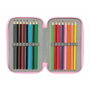 Stitch Pochette à crayons triple Vert 37 Pièces