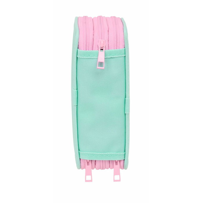 Pochette à crayons triple Stitch Vert 12,5 x 19,5 x 5,5 cm 37 Pièces