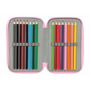 Pochette à crayons triple Stitch Vert 12,5 x 19,5 x 5,5 cm 37 Pièces