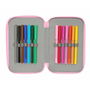 Pochette à crayons triple Stitch Vert 12,5 x 19,5 x 5,5 cm 37 Pièces