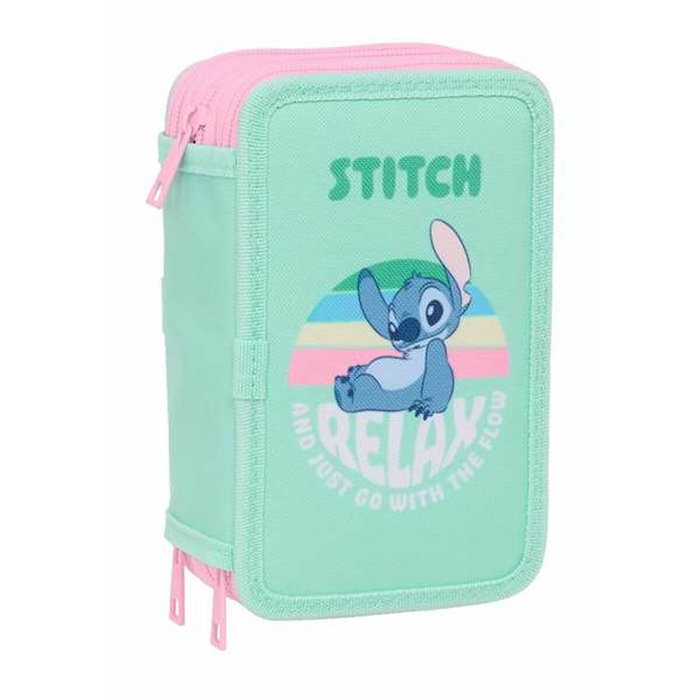 Stitch Pochette à crayons triple Vert 37 Pièces Stitch Pochette à crayons triple Vert 37 Pièces