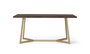 GINER Y COLOMER - Table de salle à manger en bois de manguier avec base en métal, 200 cm de long, finition noyer et doré