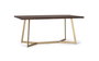 GINER Y COLOMER - Table de salle à manger en bois de manguier avec base en métal, 200 cm de long, finition noyer et doré