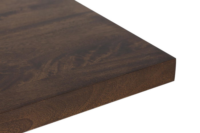 GINER Y COLOMER - Table de salle à manger en bois de manguier avec base en métal, 200 cm de long, finition noyer et doré