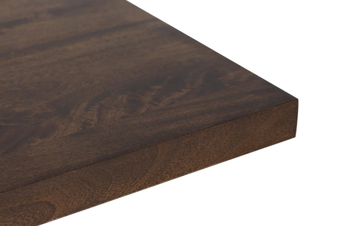 GINER Y COLOMER - Table de salle à manger en bois de manguier avec base en métal, 200 cm de long, finition noyer et doré