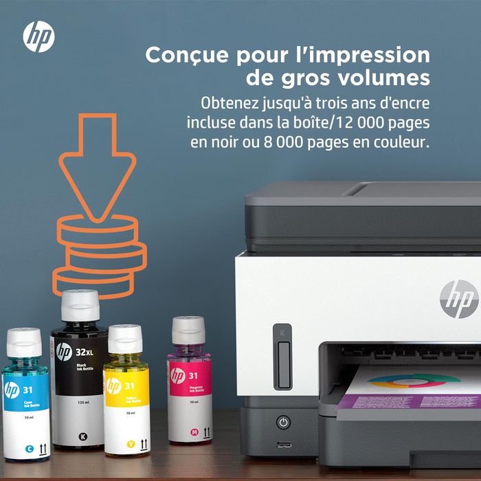 HP Smart Tank 7605 - Imprimante tout-en-1 Multifonction WiFi avec Chargeur Automatique de Documents, Impression Recto-Verso