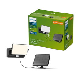 Philips Fyns Lampe de sécurité solaire noire 8,2 W 3000 K