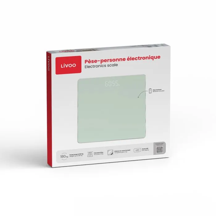 Livoo DOM524V Pèse-personne électronique avec écran LED