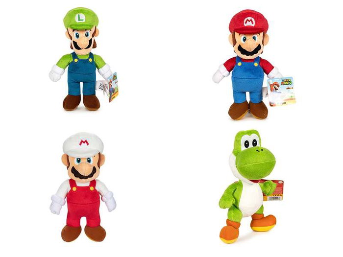 Nintendo Peluche officielle 25 cm - Modèles assortis - Figurine en peluche personnage Nintendo pour enfant dès 3 ans