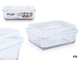VIVALTO Boîte de conservation hermétique en verre borosilicaté 4,8 L
