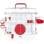ZOLUX Rody3 Duo Cage à 2 étages pour Hamsters, Souris et Gerbilles - avec Roue, Tubes, Biberon et Accessoires - L 41 x P 27 x H 40,5 cm - Grenadine