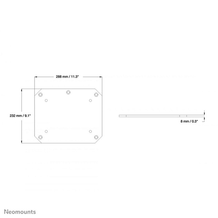 Support de TV Neomounts PLASMA-M2SFPLATE